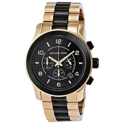 michael kors runway watch black and gold|michael kors oversized runway watch.